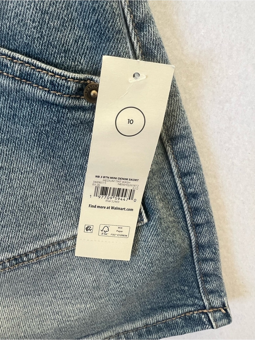 NWT No Boundaries Denim Mini Skort Size 10 Blue Indie Sleaze Low Rise Y2K - Picture 4 of 9